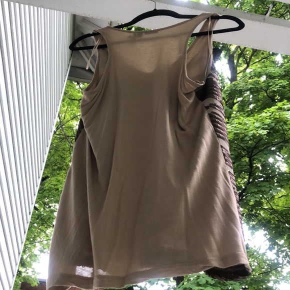 Chocolate Beige New Year perfect MEXX sparkle ✨ Top tank sleeveless festive - Picture 8 of 12